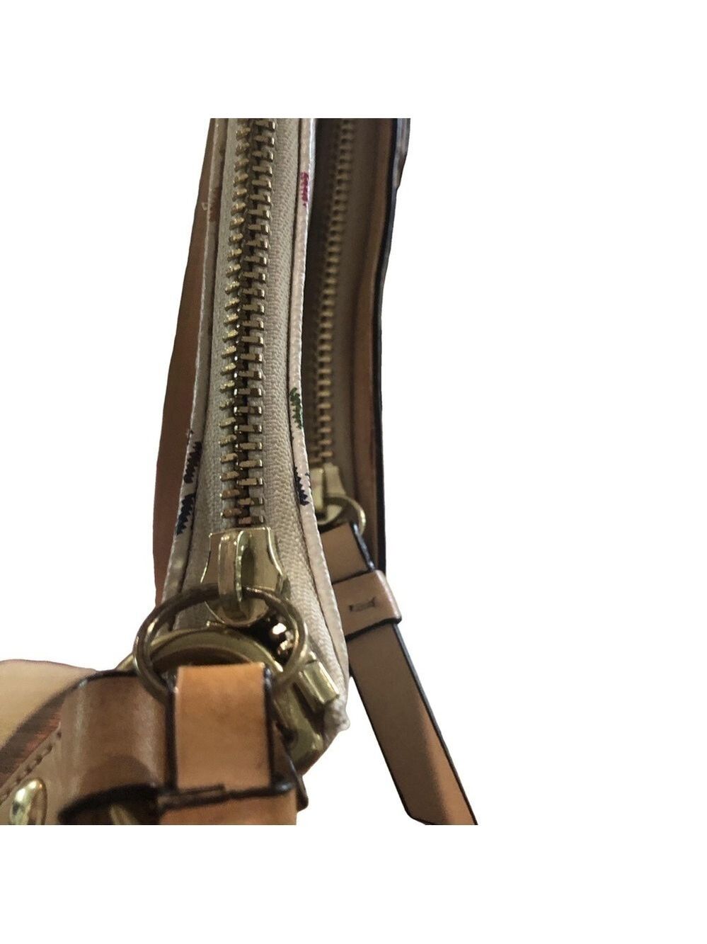 Coach Factory Peyton diagonal tattersall plaid shoulder crossbody zipper close - Picture 5 of 15